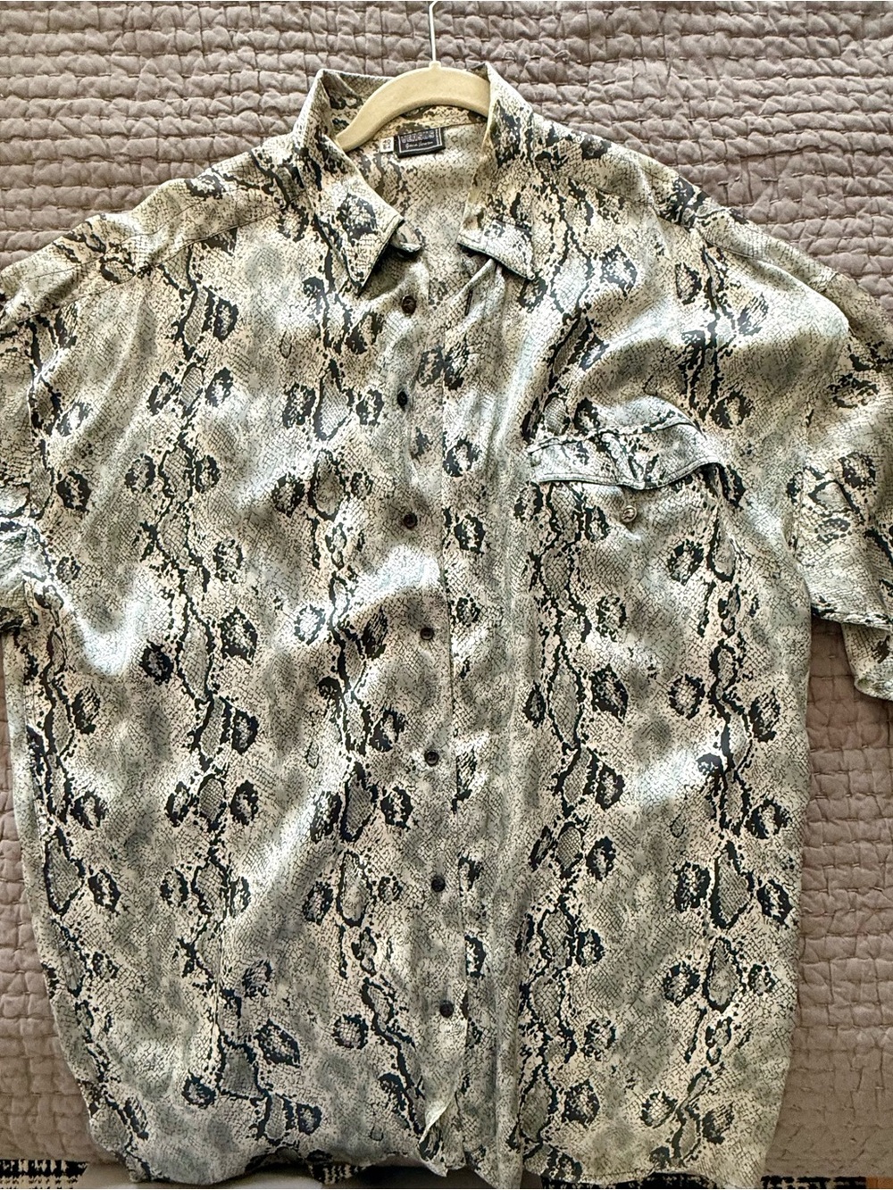 Vintage Versace men’s / unisex silk shirt snake skin -Print